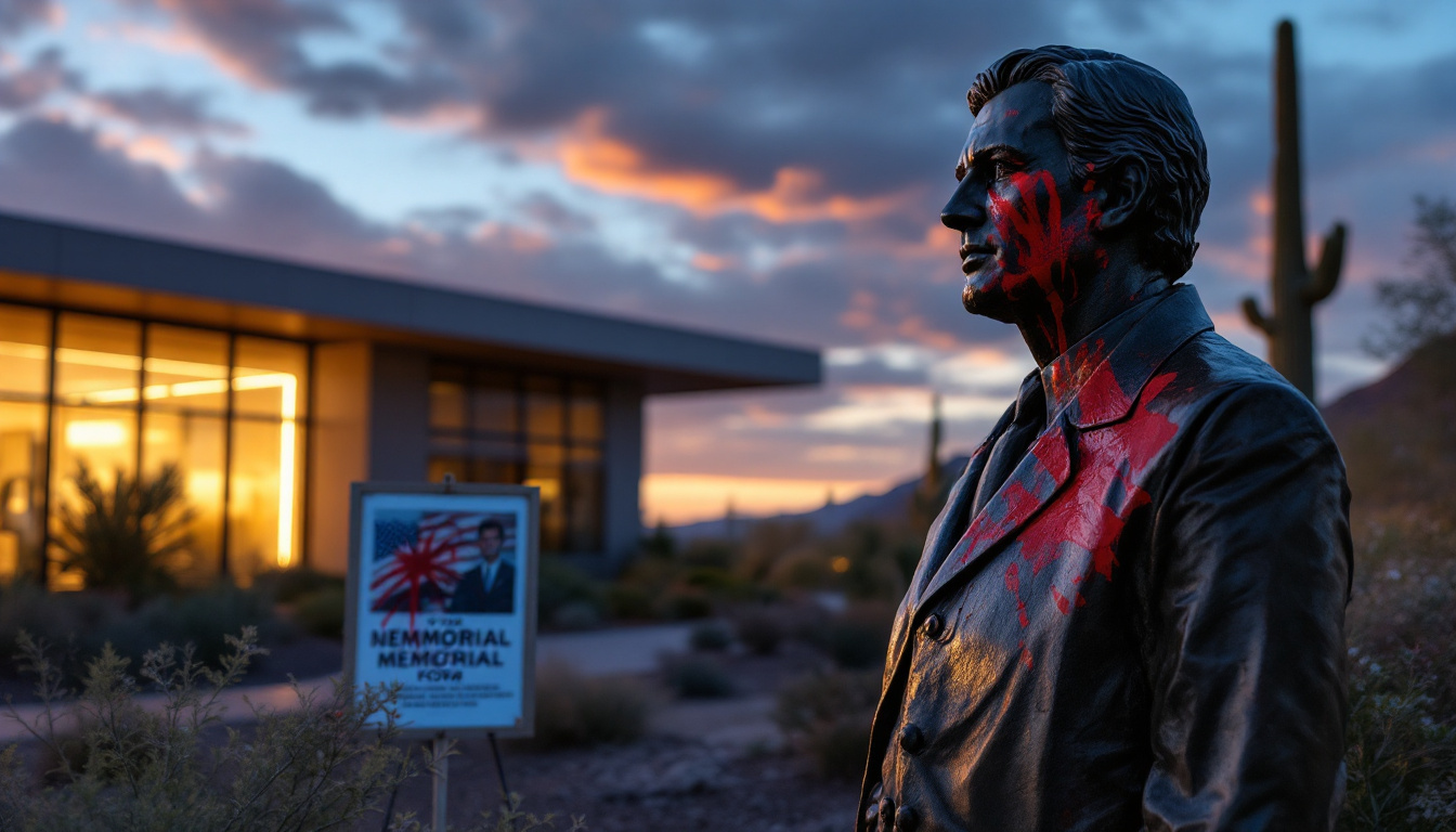 Vandals Spray-Paint Charlie Kirk's Neck — Exactly Where the Bullet Hit — Then Cross Out Jesus for Good Measure